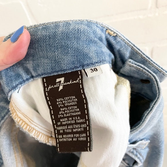 7 for all mankind Kimmie Crop Ankle Denim jeans Light wash Mid rise Sz 30 - Picture 15 of 16